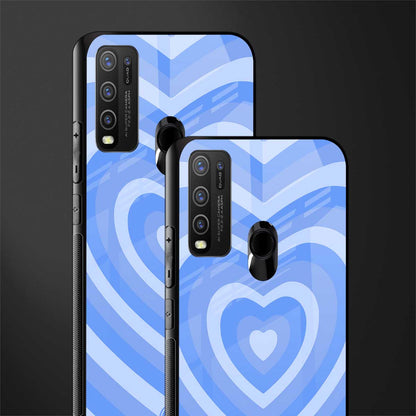 y2k blue hearts aesthetic glass case for vivo y30 image-2