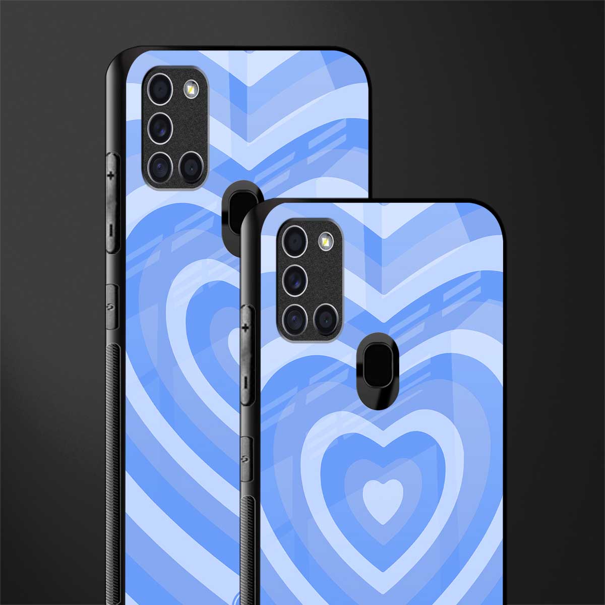 y2k blue hearts aesthetic glass case for samsung galaxy a21s image-2