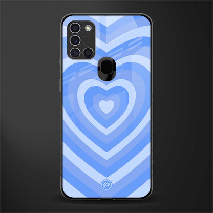 y2k blue hearts aesthetic glass case for samsung galaxy a21s image