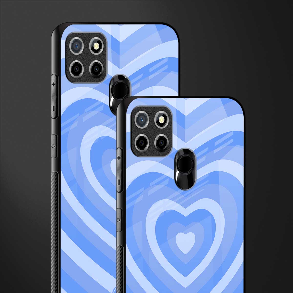 y2k blue hearts aesthetic glass case for realme narzo 30a image-2
