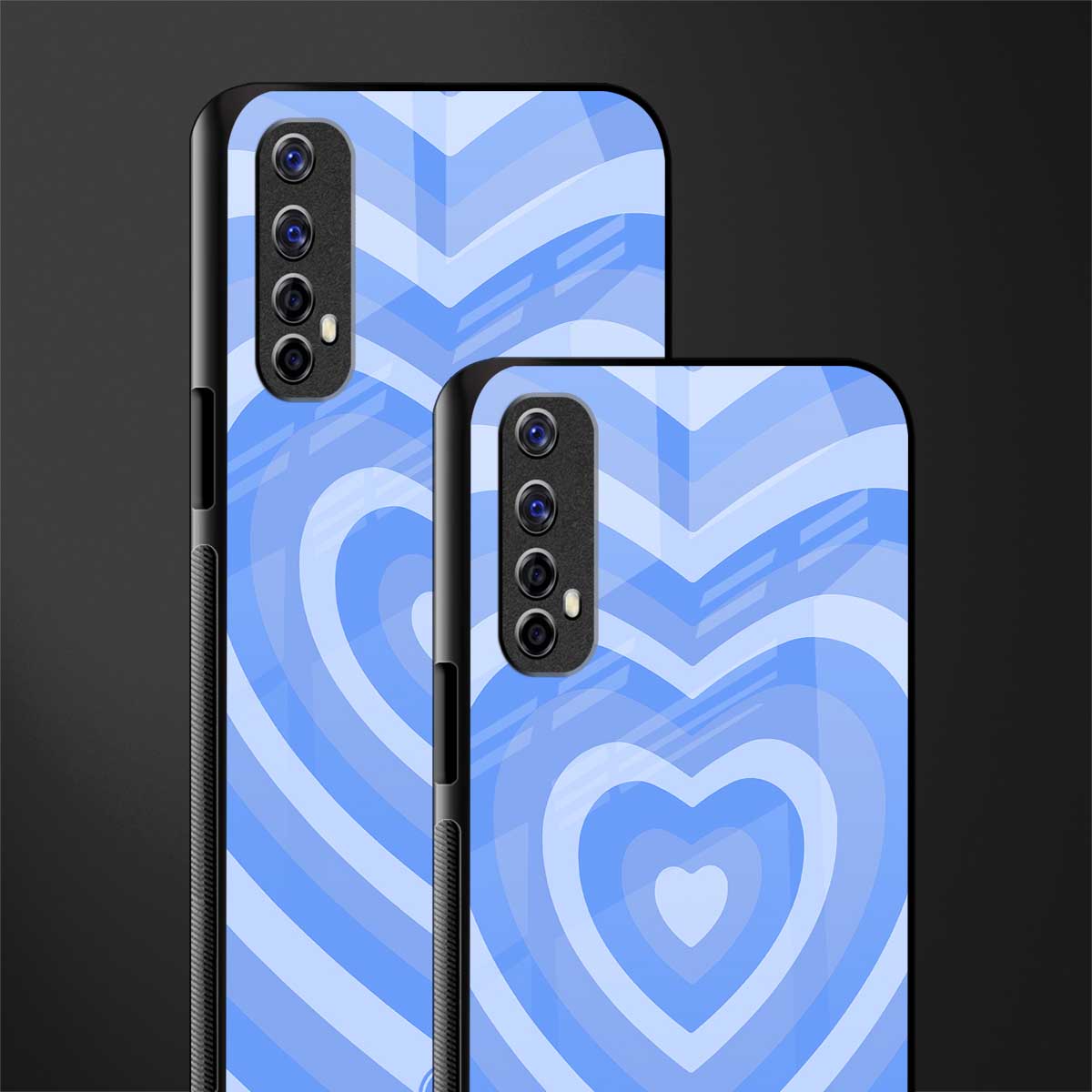 y2k blue hearts aesthetic glass case for realme 7 image-2