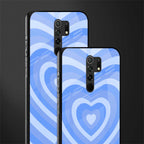 y2k blue hearts aesthetic glass case for redmi 9 prime image-2