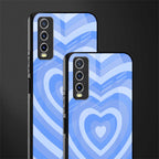 y2k blue hearts aesthetic glass case for vivo y20i vivo y20t image-2