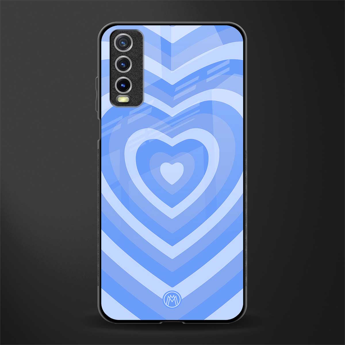 y2k blue hearts aesthetic glass case for vivo y20i vivo y20t image