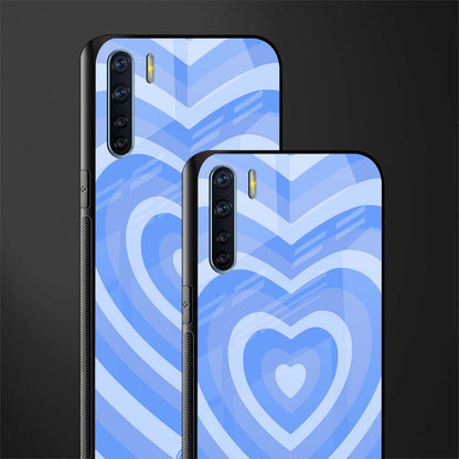 y2k blue hearts aesthetic glass case for oppo f15 image-2