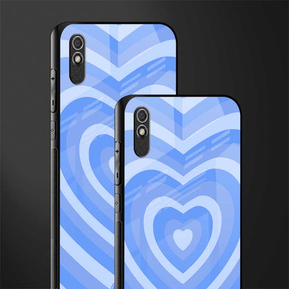y2k blue hearts aesthetic glass case for redmi 9i image-2