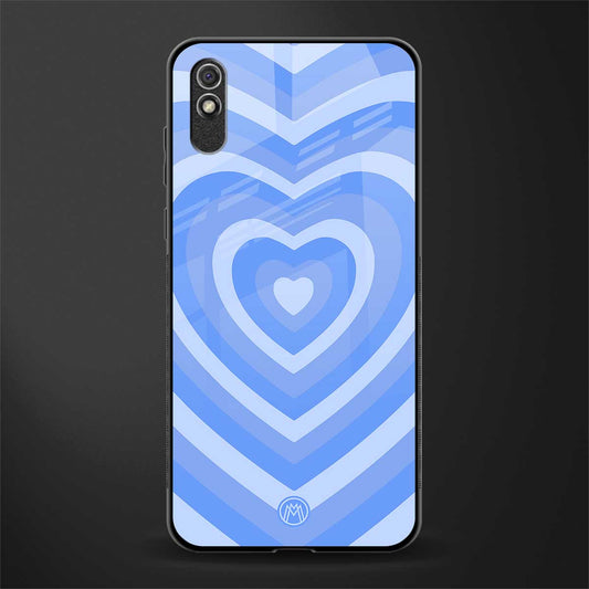 y2k blue hearts aesthetic glass case for redmi 9a image