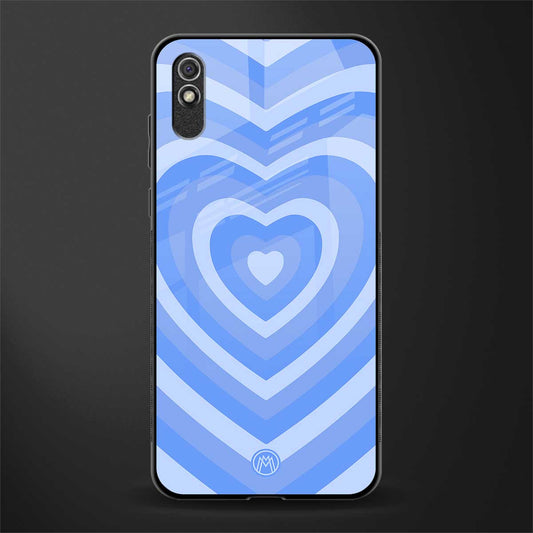 y2k blue hearts aesthetic glass case for redmi 9i image