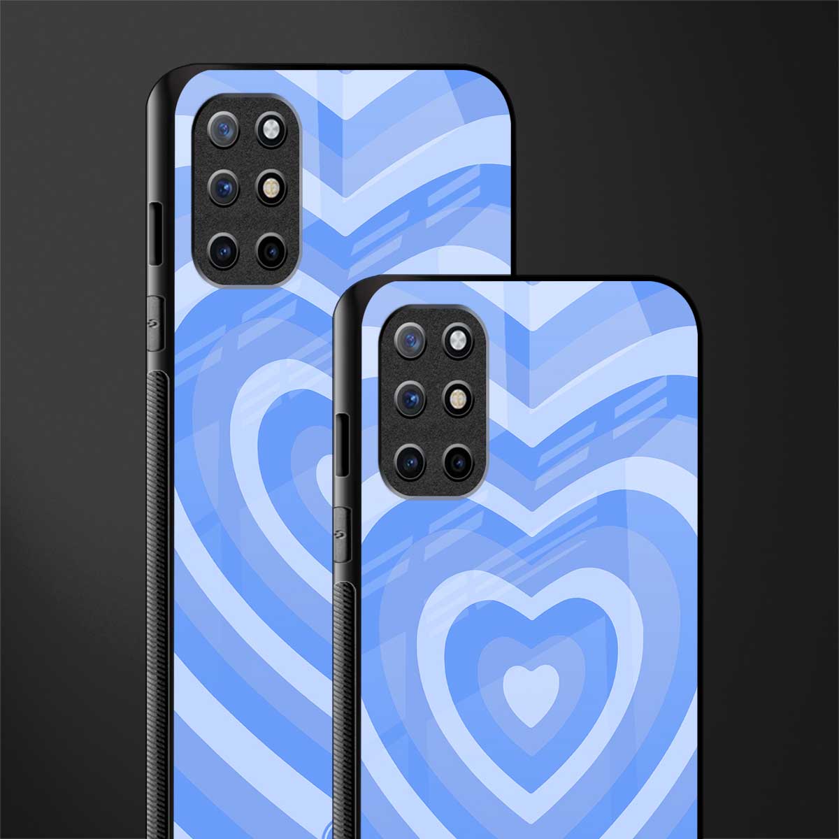 y2k blue hearts aesthetic glass case for oneplus 8t image-2