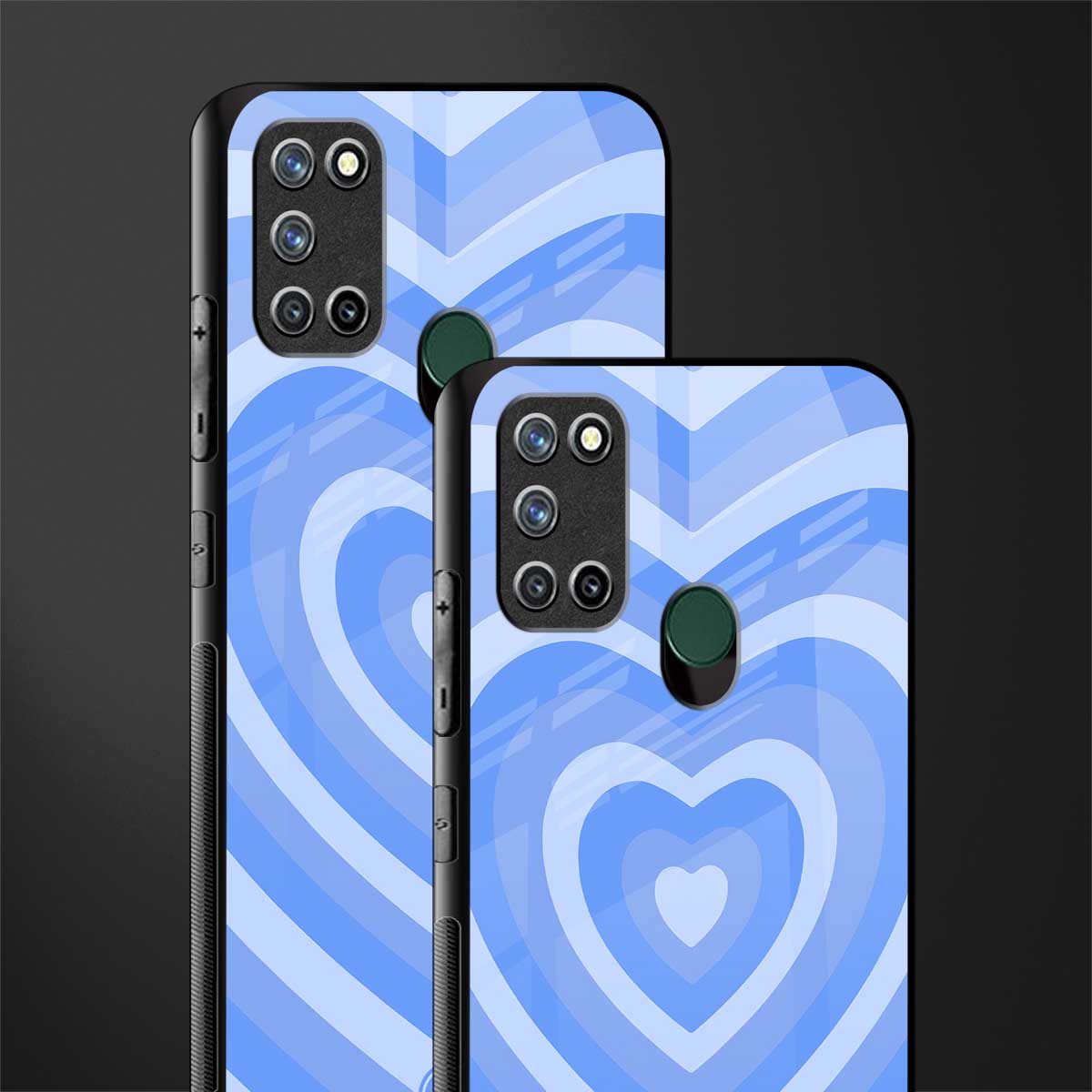 y2k blue hearts aesthetic glass case for realme 7i image-2