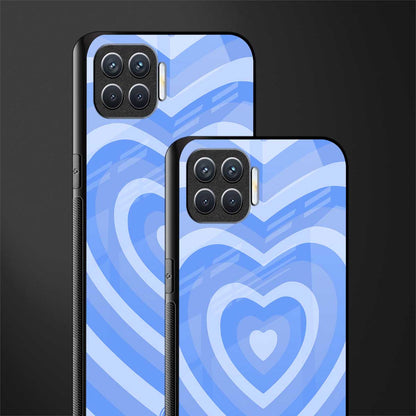 y2k blue hearts aesthetic glass case for oppo f17 image-2