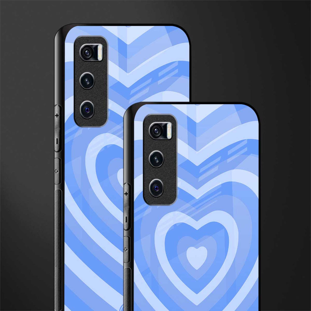 y2k blue hearts aesthetic glass case for vivo v20 se image-2
