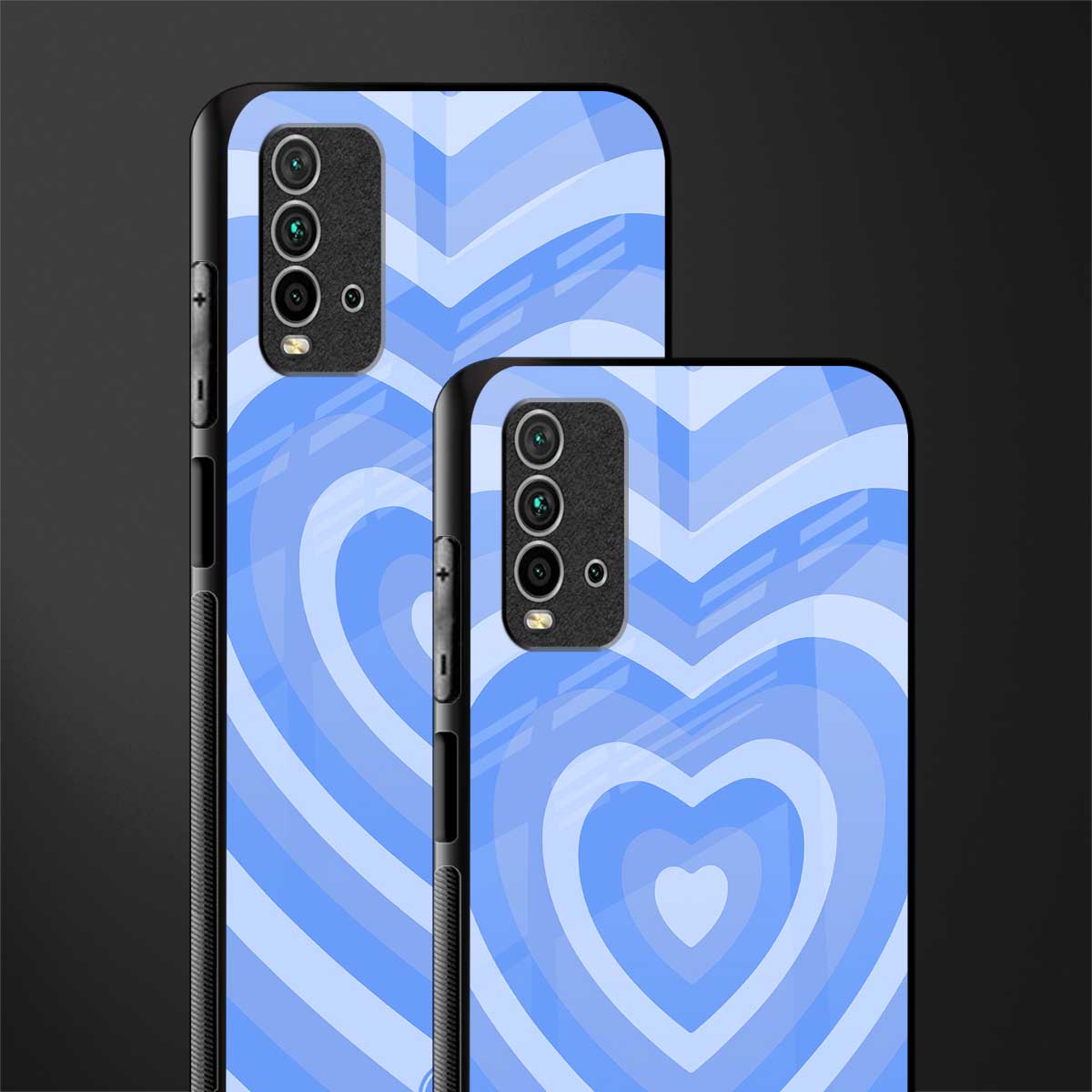 y2k blue hearts aesthetic glass case for redmi 9 power image-2