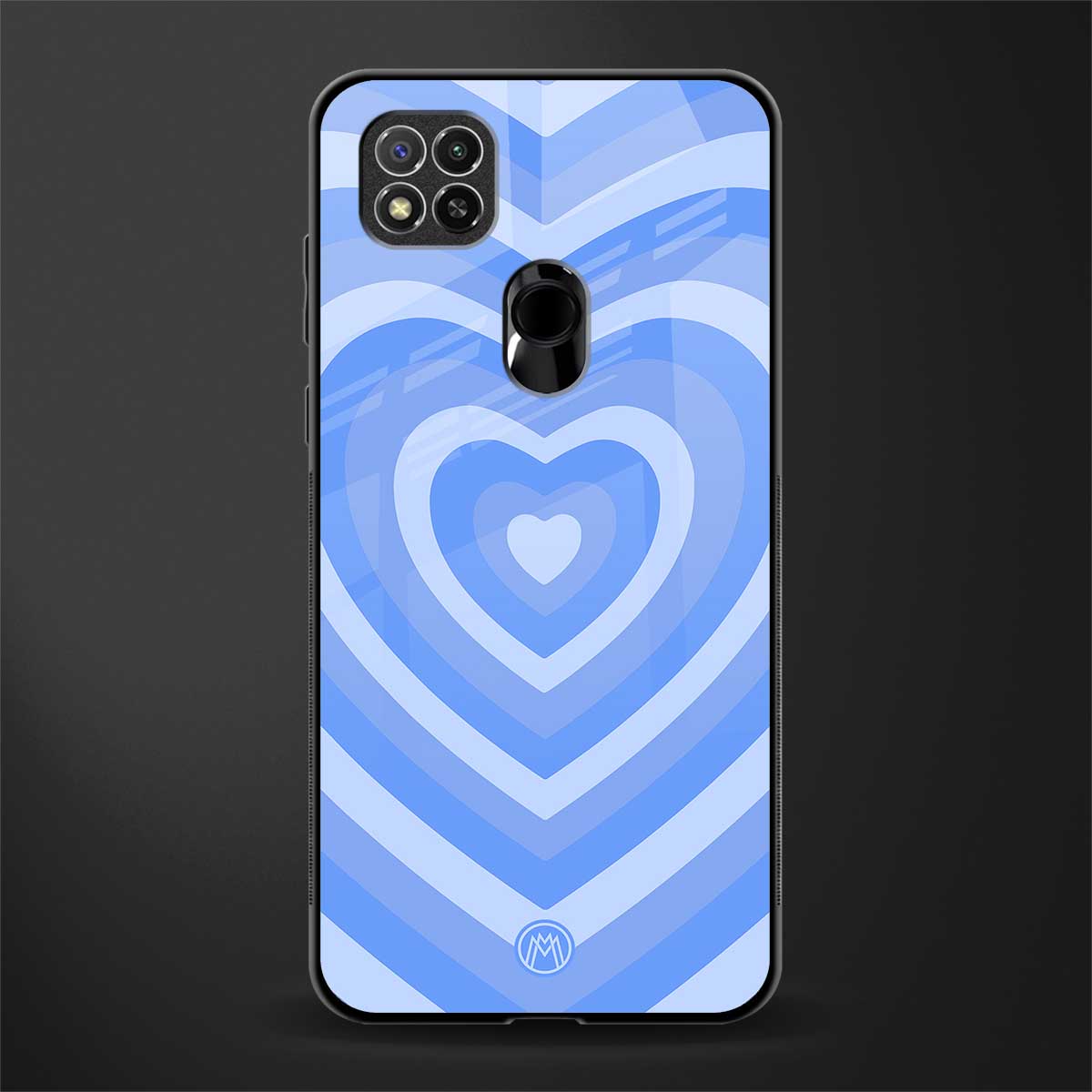 y2k blue hearts aesthetic glass case for redmi 9c image
