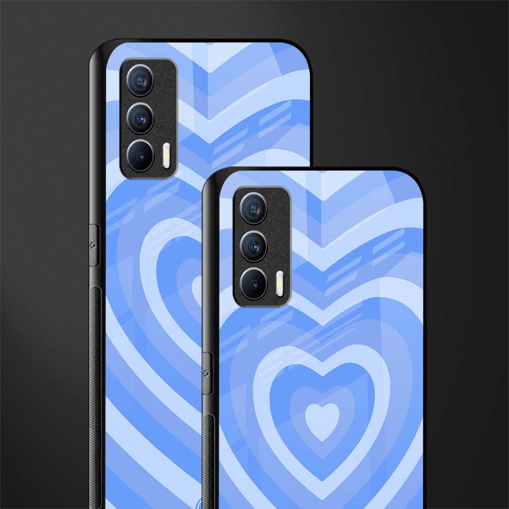 y2k blue hearts aesthetic glass case for realme x7 image-2