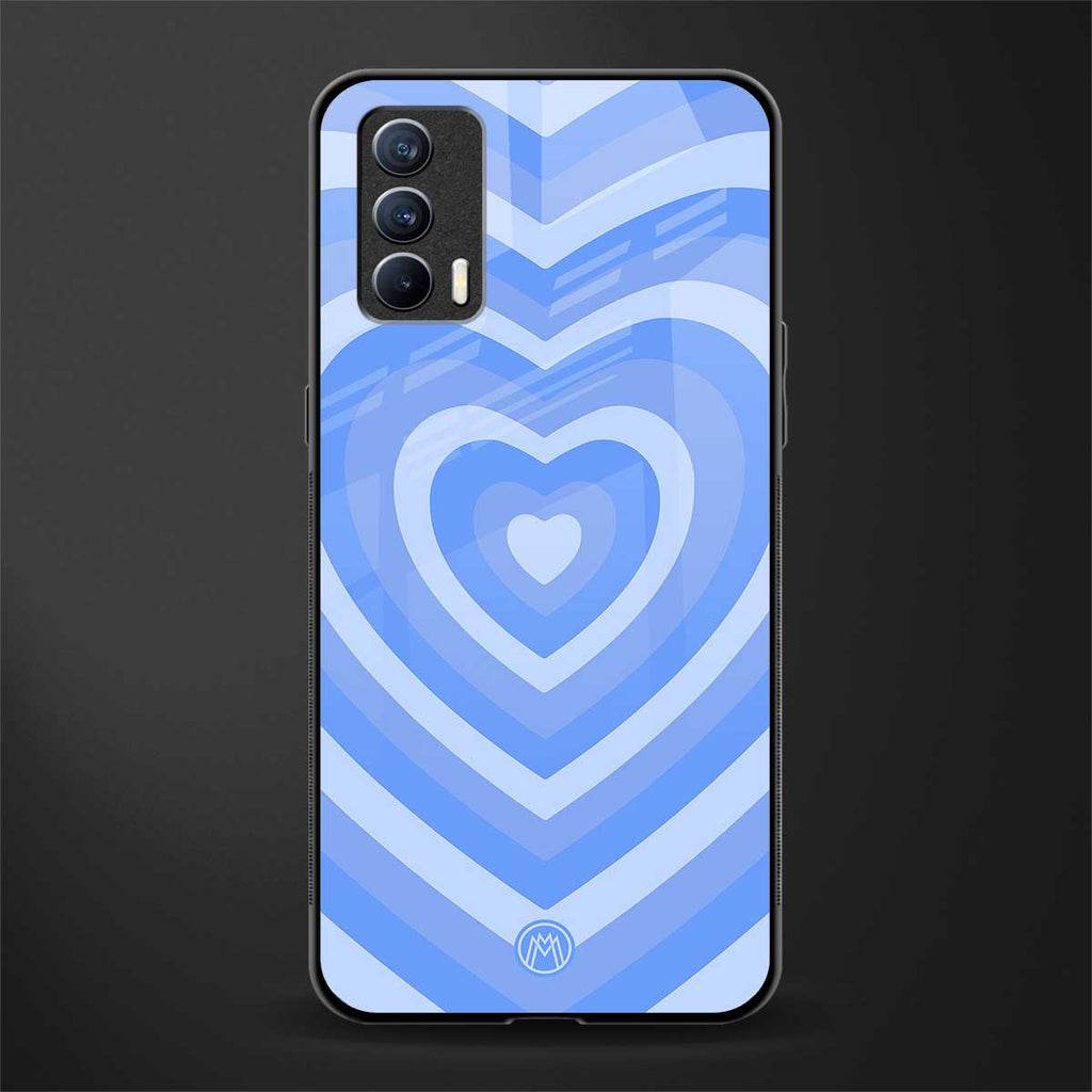 y2k blue hearts aesthetic glass case for realme x7 image