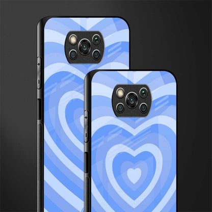 y2k blue hearts aesthetic glass case for poco x3 image-2