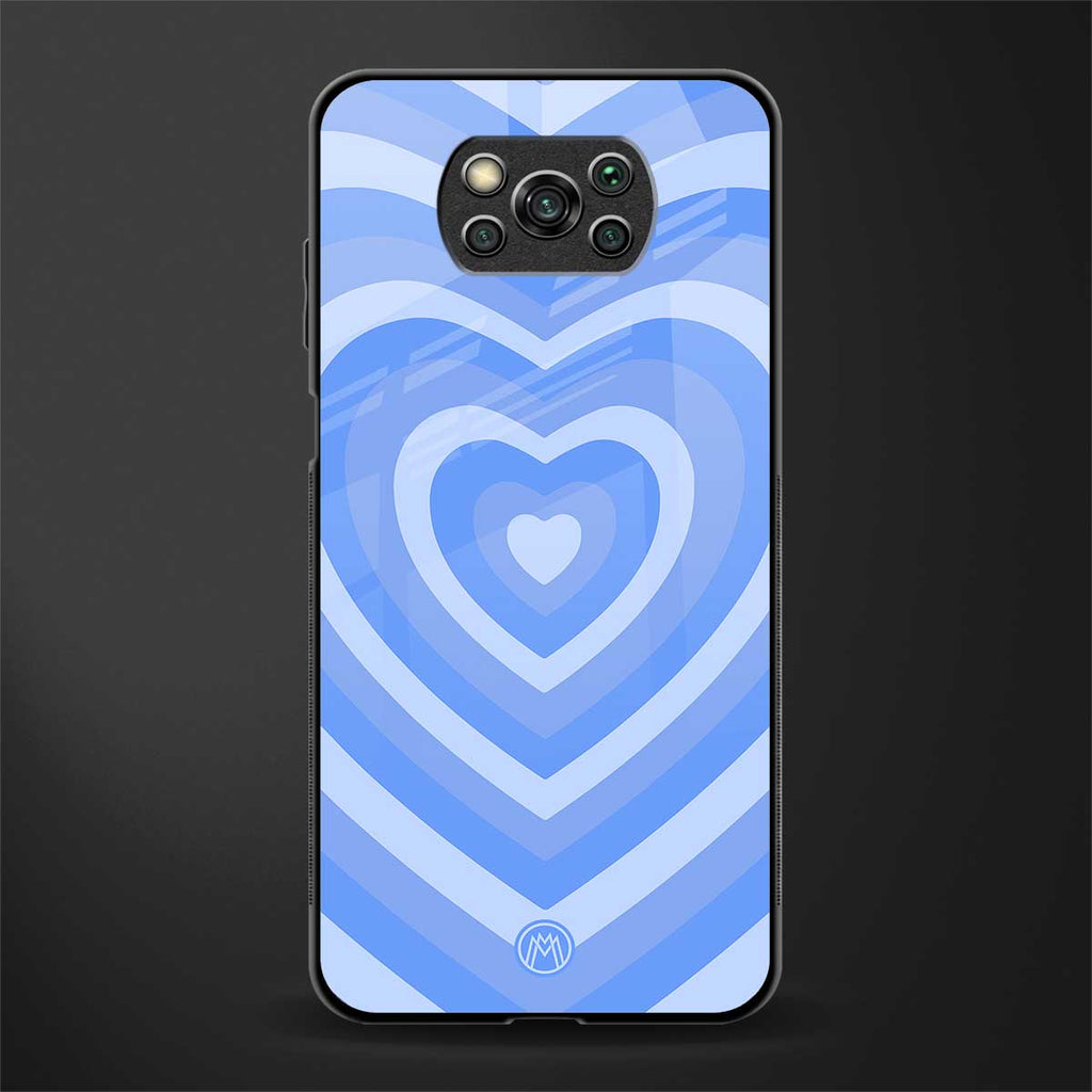 y2k blue hearts aesthetic glass case for poco x3 image