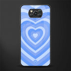 y2k blue hearts aesthetic glass case for poco x3 image