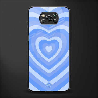 y2k blue hearts aesthetic glass case for poco x3 image