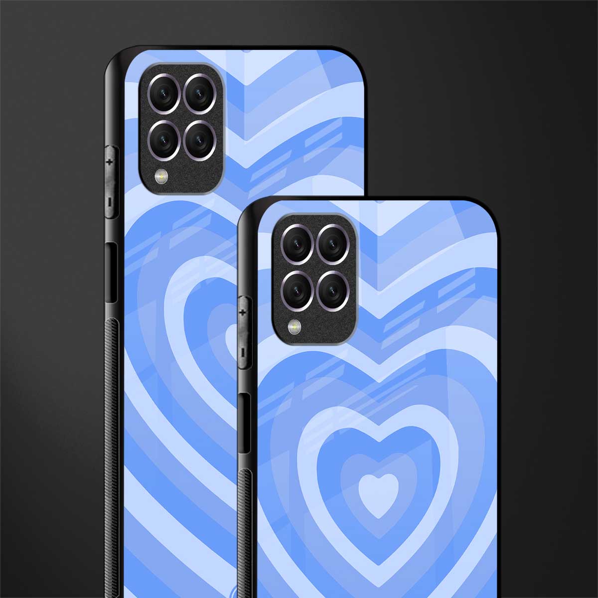 y2k blue hearts aesthetic glass case for samsung galaxy f62 image-2
