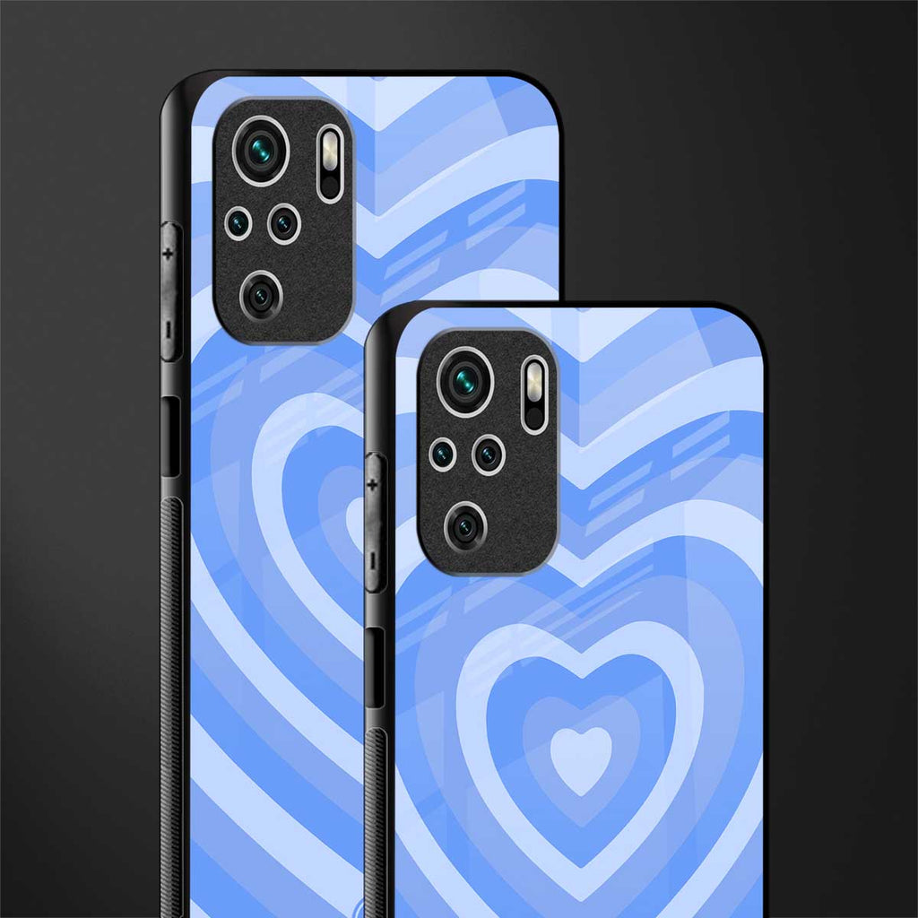 y2k blue hearts aesthetic glass case for redmi note 10 image-2