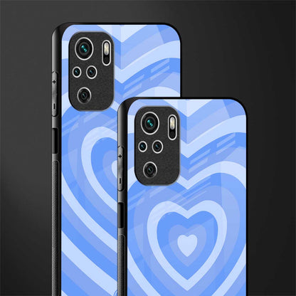 y2k blue hearts aesthetic glass case for redmi note 10s image-2