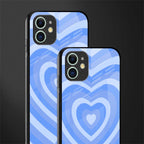 y2k blue hearts aesthetic glass case for iphone 11 image-2