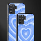 y2k blue hearts aesthetic glass case for oppo f19 pro image-2