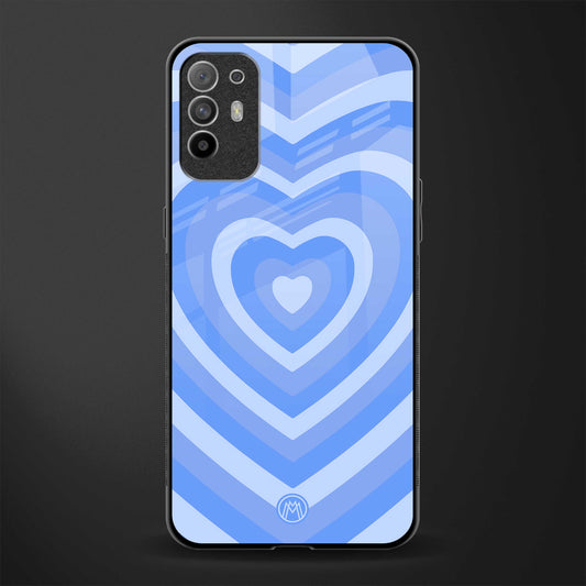 y2k blue hearts aesthetic glass case for oppo f19 pro plus image