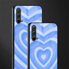 y2k blue hearts aesthetic glass case for oneplus nord ce 5g image-2