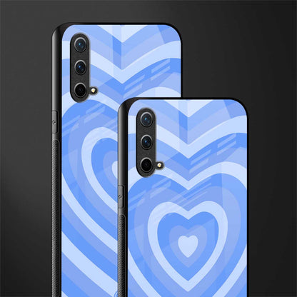 y2k blue hearts aesthetic glass case for oneplus nord ce 5g image-2