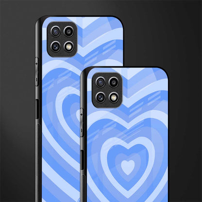 y2k blue hearts aesthetic glass case for samsung galaxy a22 5g image-2
