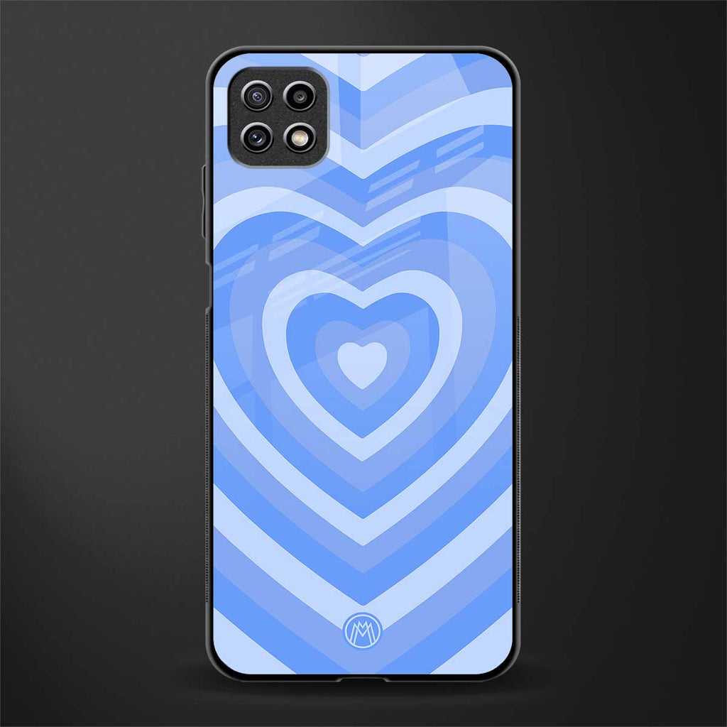 y2k blue hearts aesthetic glass case for samsung galaxy a22 5g image