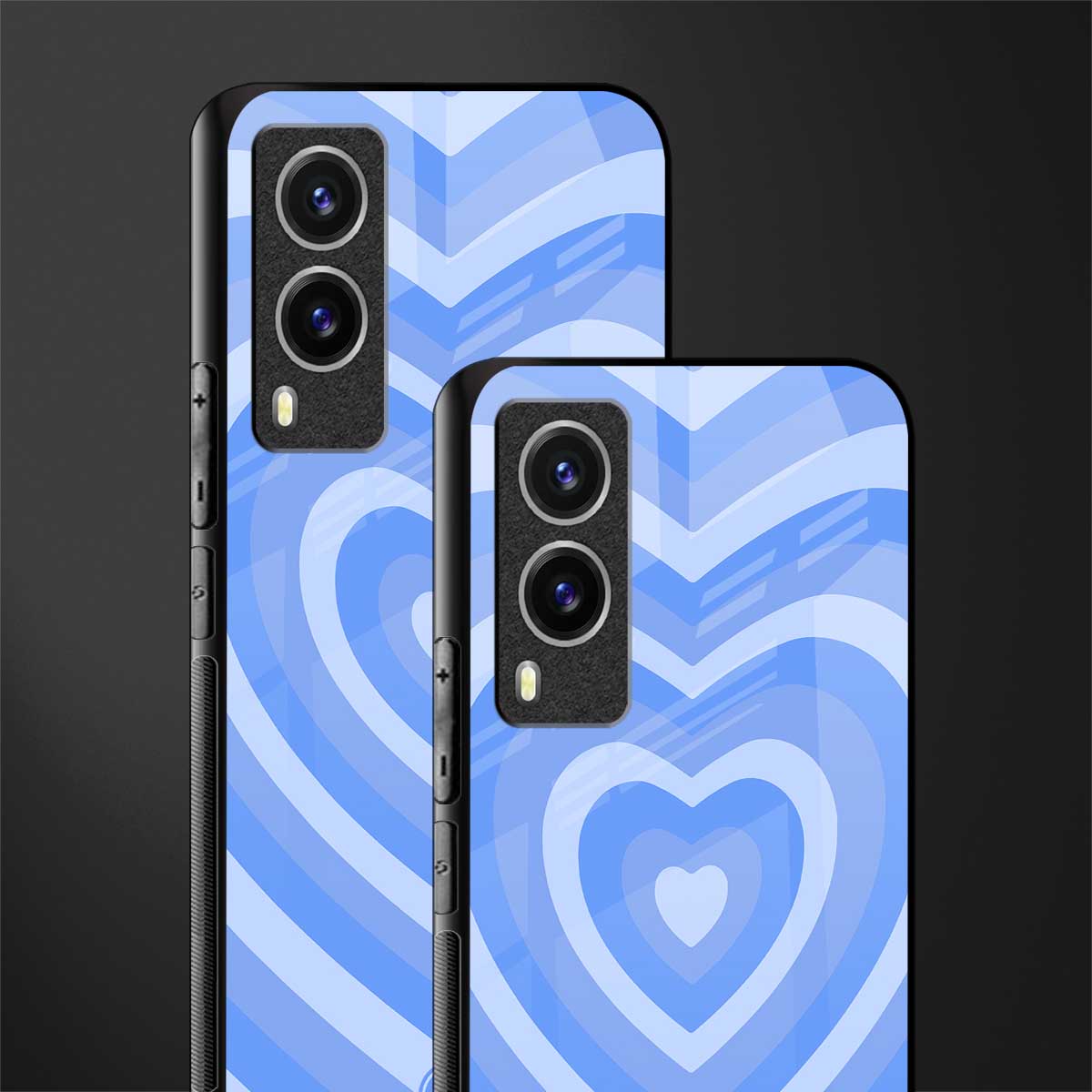 y2k blue hearts aesthetic glass case for vivo v21e 5g image-2