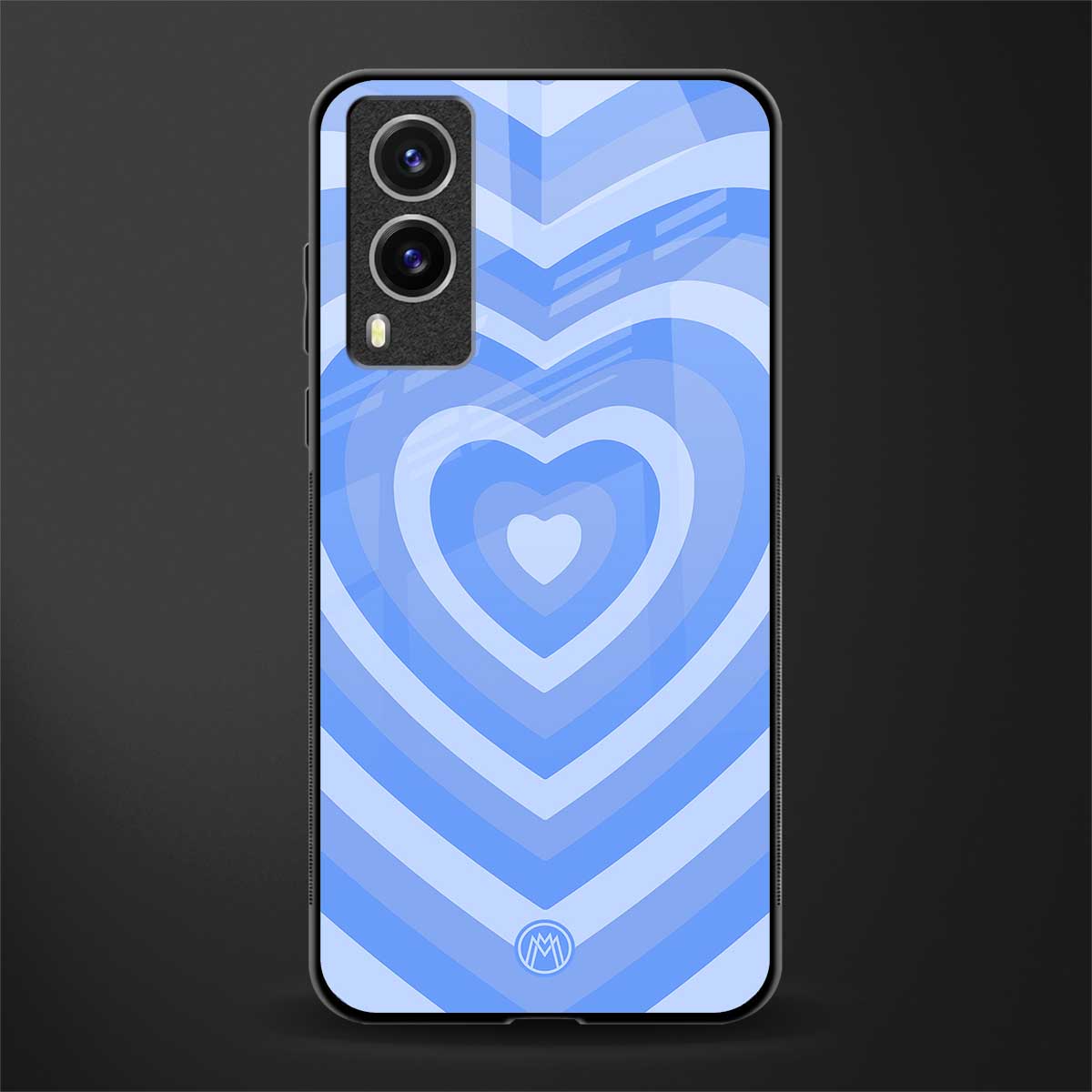 y2k blue hearts aesthetic glass case for vivo v21e 5g image