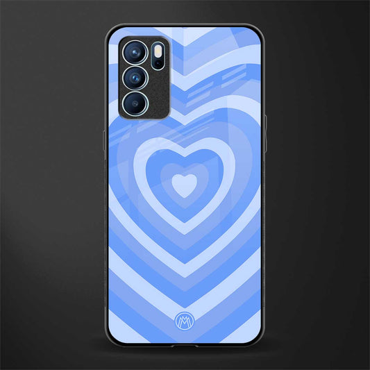 y2k blue hearts aesthetic glass case for oppo reno6 5g image