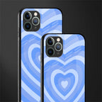 y2k blue hearts aesthetic glass case for iphone 11 pro max image-2