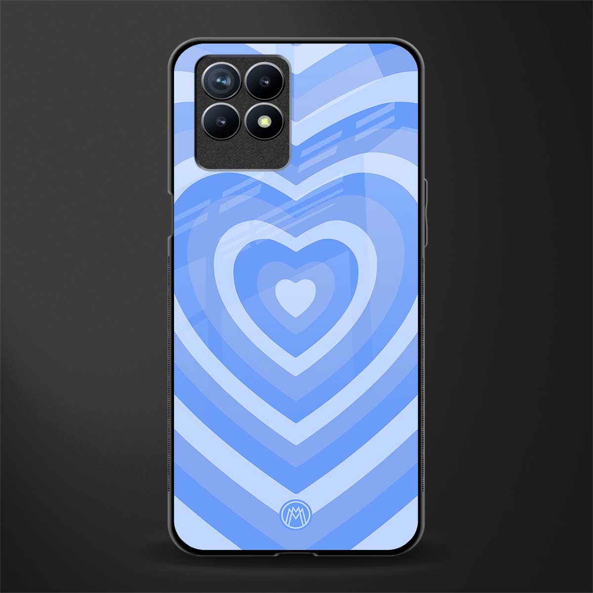 y2k blue hearts aesthetic glass case for realme 8i image