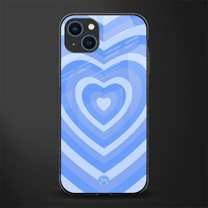 y2k blue hearts aesthetic glass case for iphone 13 image