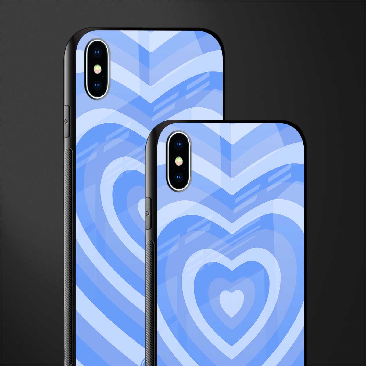 y2k blue hearts aesthetic glass case for iphone xs max image-2
