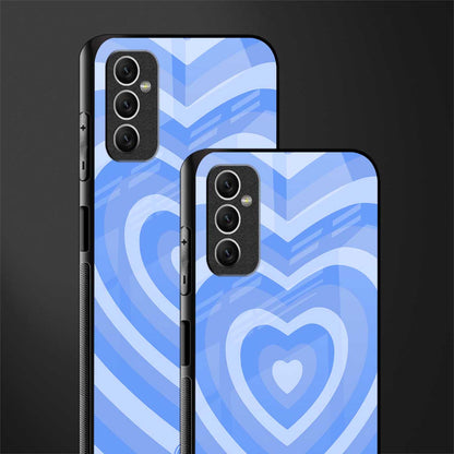 y2k blue hearts aesthetic glass case for samsung galaxy m52 5g image-2