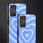y2k blue hearts aesthetic glass case for redmi 10 prime image-2