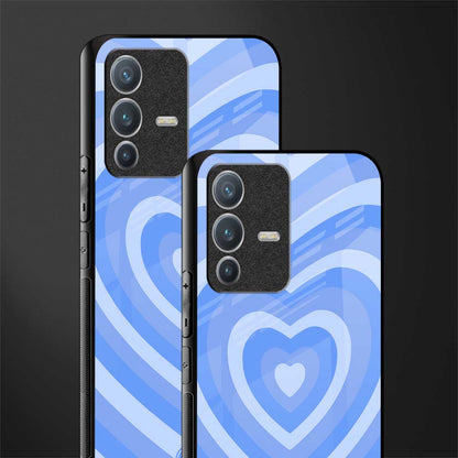 y2k blue hearts aesthetic glass case for vivo v23 pro 5g image-2