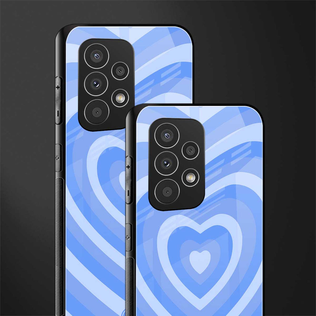 y2k blue hearts aesthetic back phone cover | glass case for samsung galaxy a73 5g