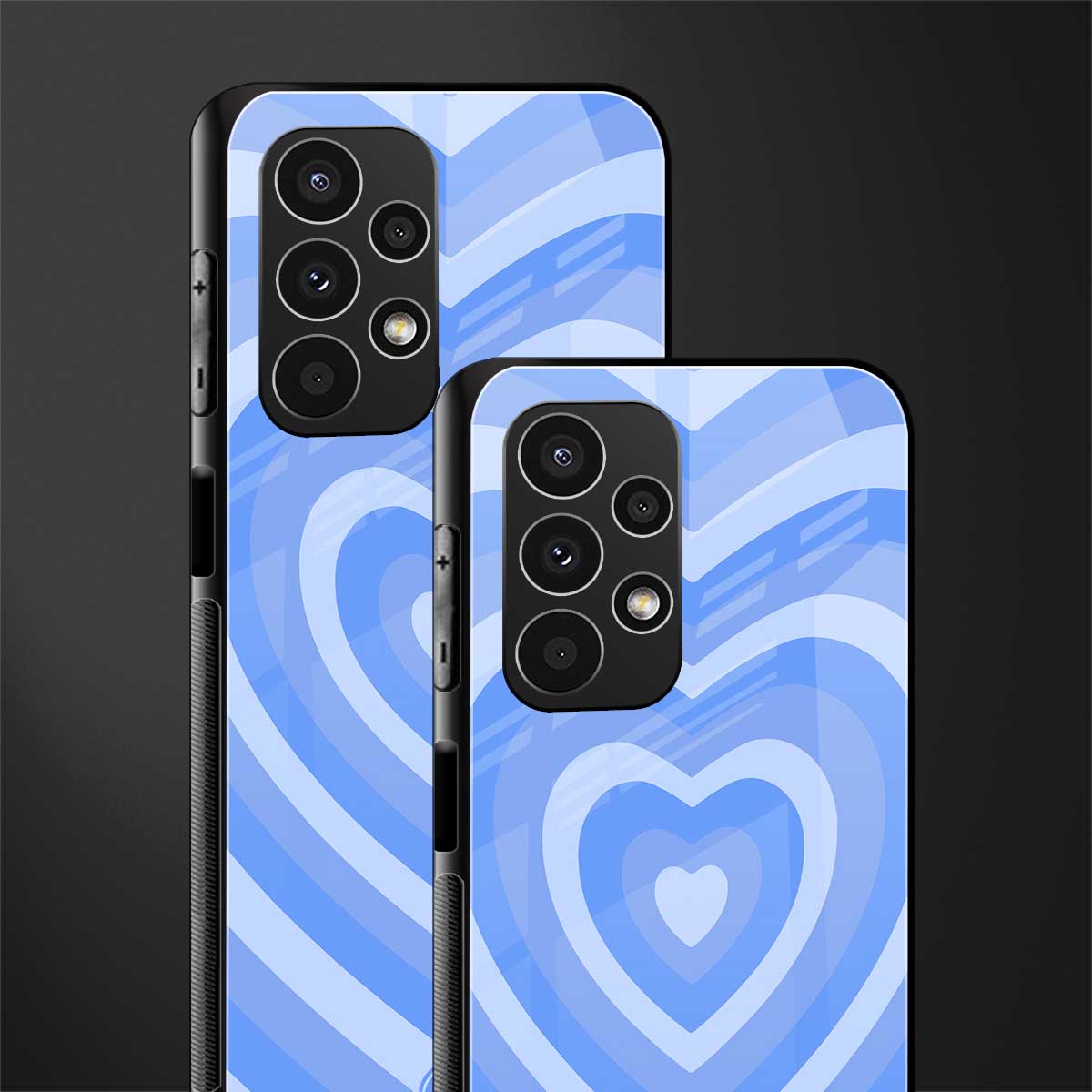 y2k blue hearts aesthetic back phone cover | glass case for samsung galaxy a13 4g