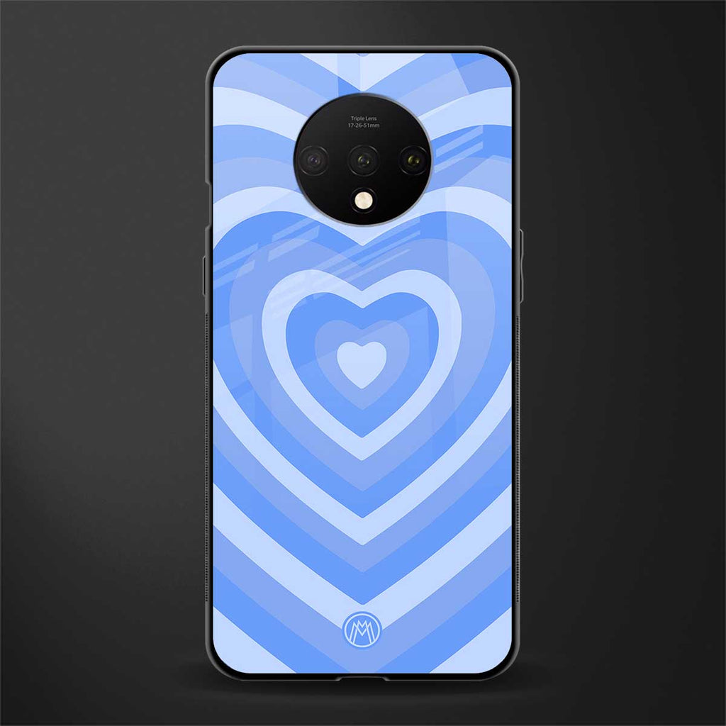 y2k blue hearts aesthetic glass case for oneplus 7t image