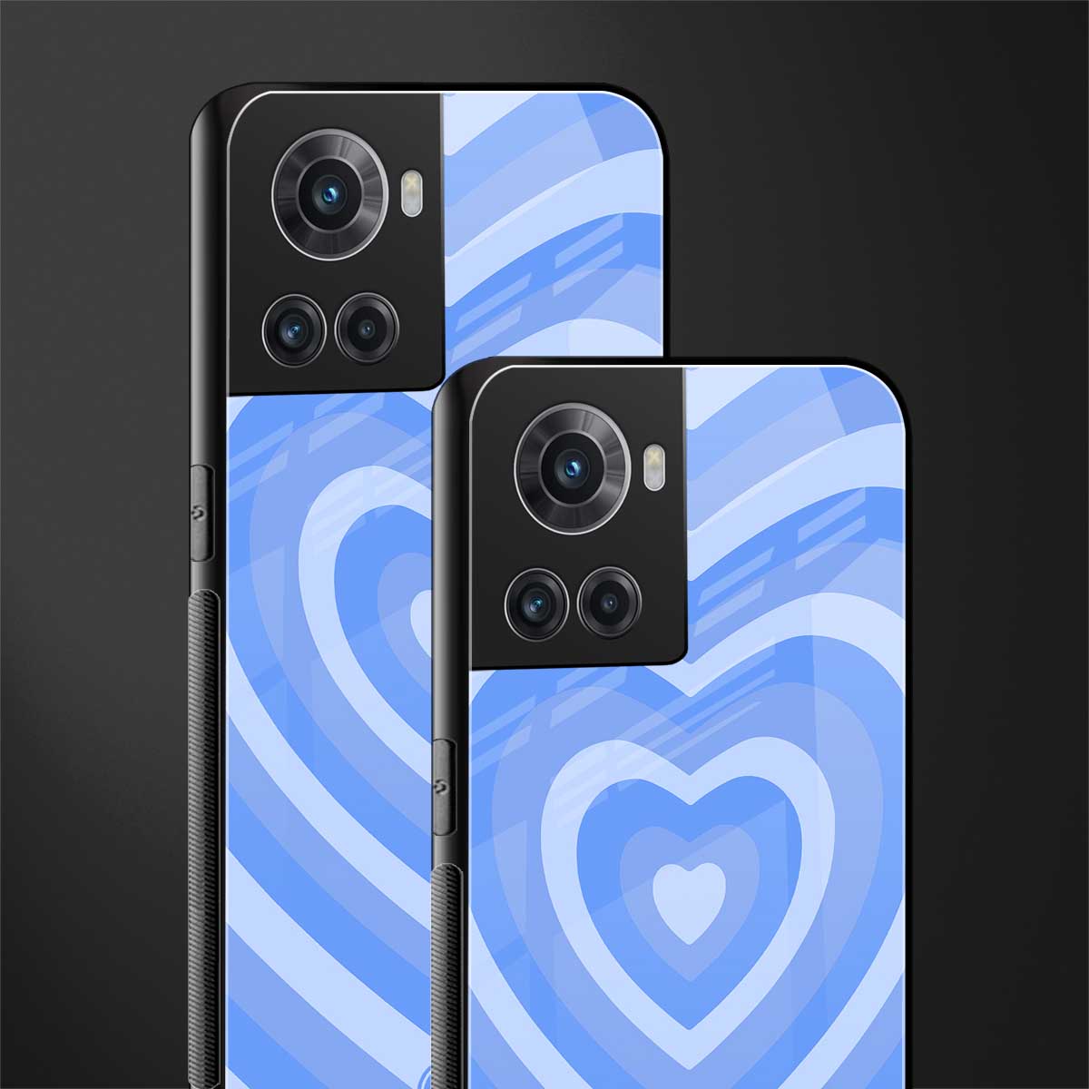 y2k blue hearts aesthetic back phone cover | glass case for oneplus 10r 5g