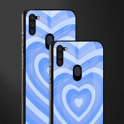 y2k blue hearts aesthetic glass case for samsung galaxy m11 image-2