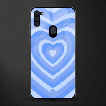 y2k blue hearts aesthetic glass case for samsung galaxy m11 image